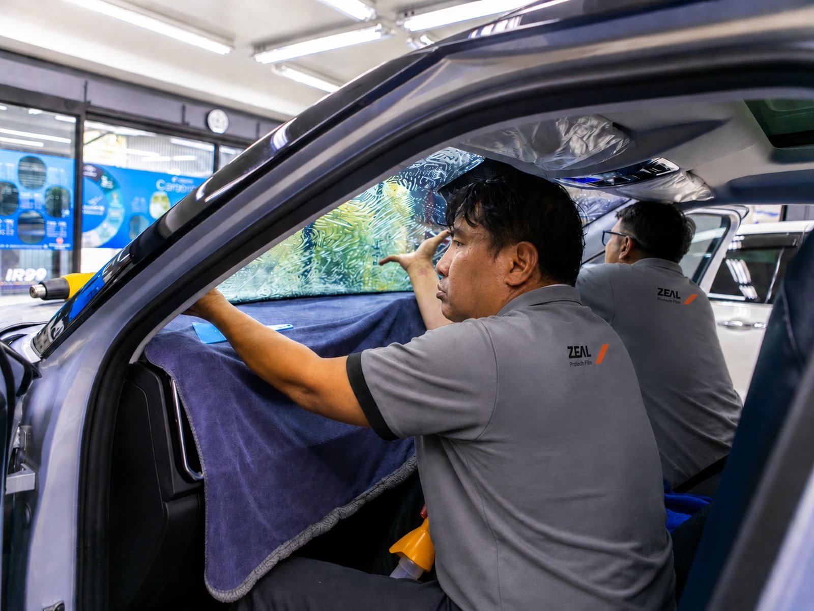 ZEAL window-film installation process at 27Speed, image 6
